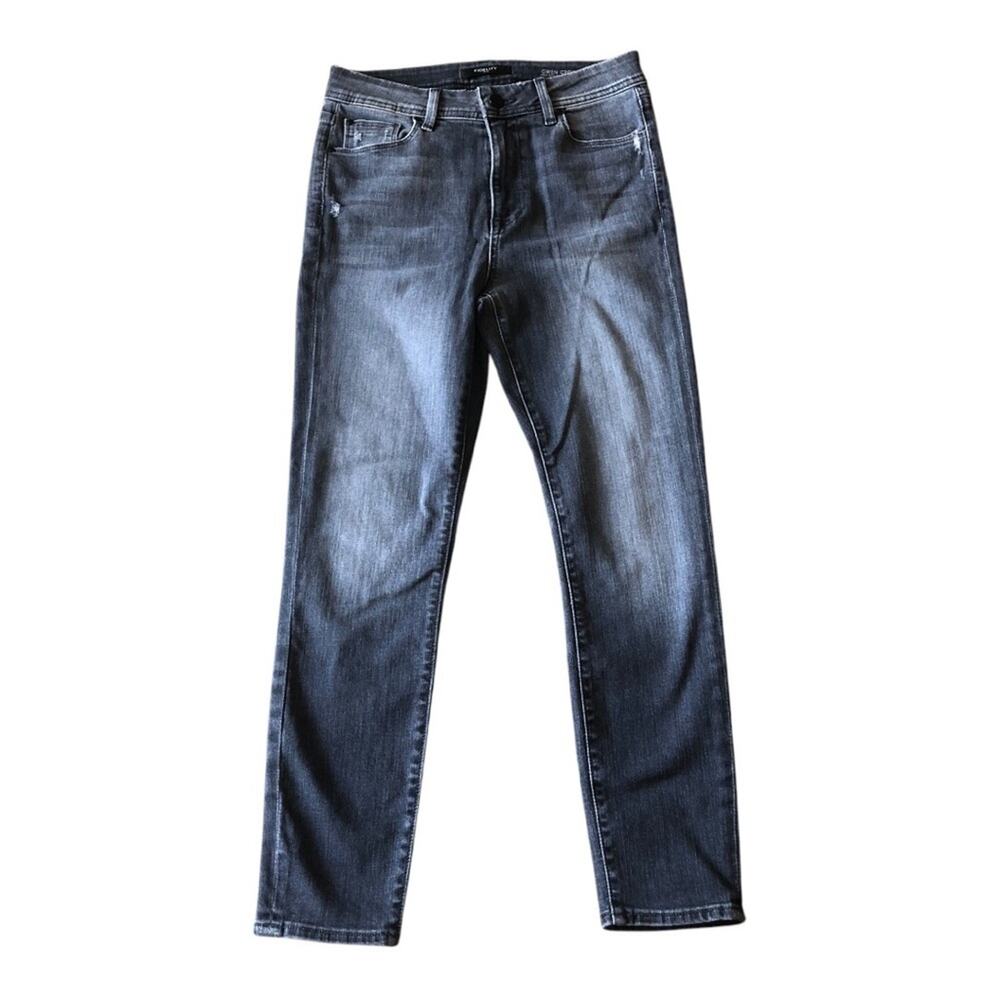 Fidelity Gwen High Rise Skinny Crop Jeans Raw Edge Hem Castle Gray Wash 28 NWT - Picture 4 of 13